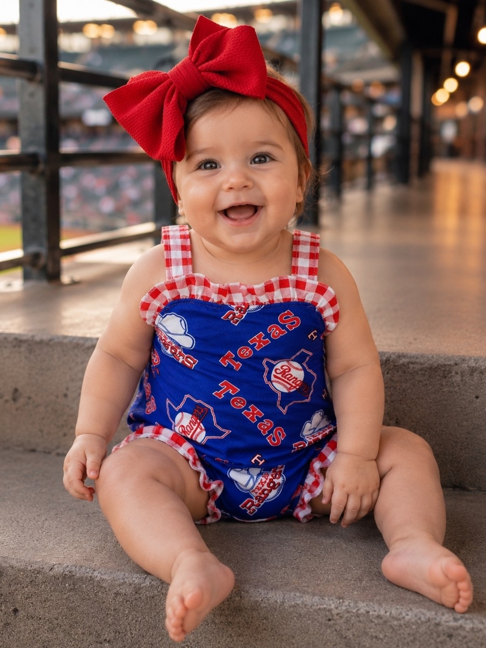 Texas Rangers Baby Girl Romper